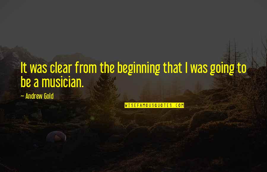 Law Of Relativity Quotes By Andrew Gold: It was clear from the beginning that I