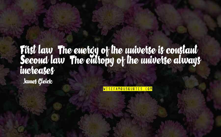 Law Of Universe Quotes By James Gleick: First law: The energy of the universe is Law Of Universe Quotes By James Gleick: First law: The energy of the universe is