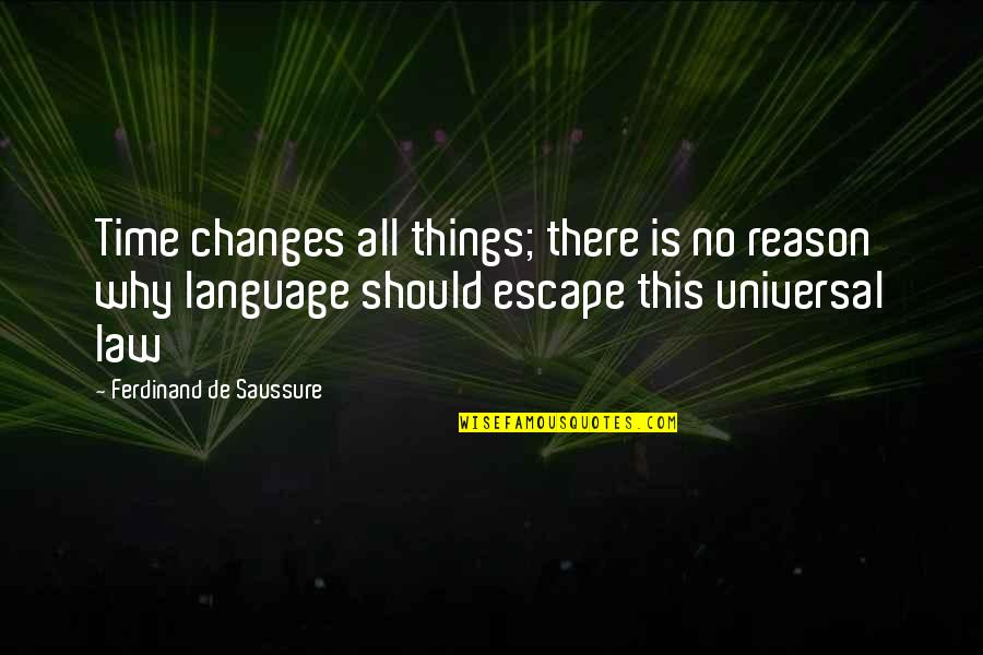 Law Quotes Quotes By Ferdinand De Saussure: Time changes all things; there is no reason Law Quotes Quotes By Ferdinand De Saussure: Time changes all things; there is no reason