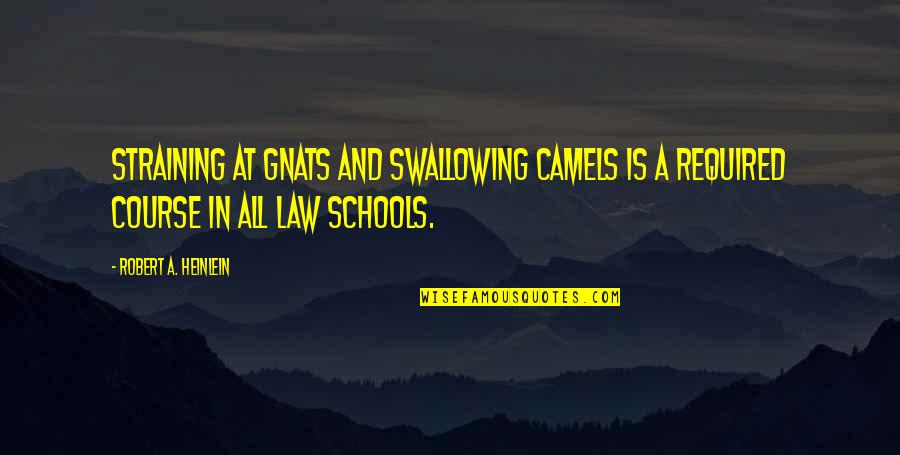 Law School Quotes By Robert A. Heinlein: Straining at gnats and swallowing camels is a