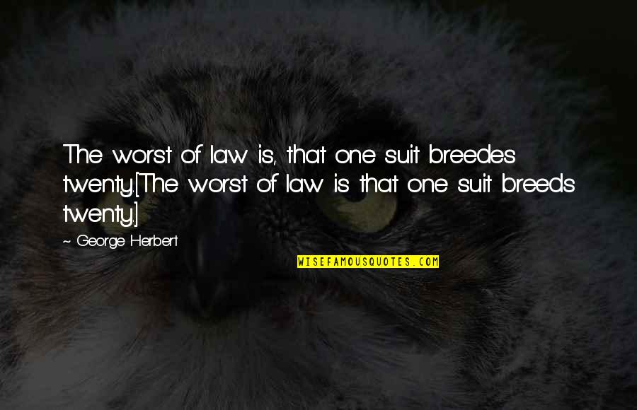 Law Suits Quotes By George Herbert: The worst of law is, that one suit