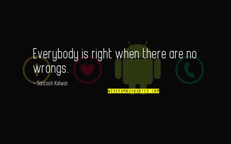 Lawbreaking Abandoned Quotes By Santosh Kalwar: Everybody is right when there are no wrongs.