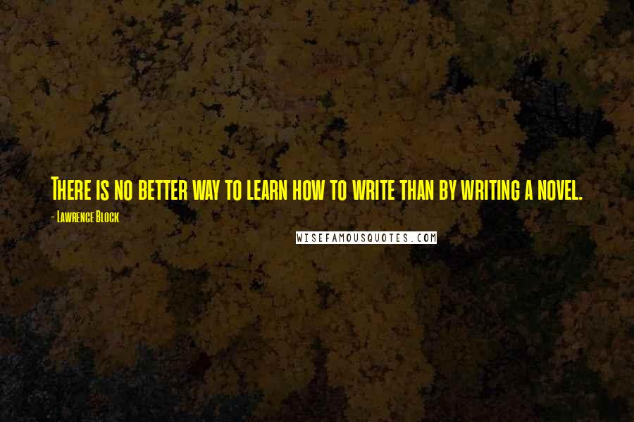 Lawrence Block quotes: There is no better way to learn how to write than by writing a novel.