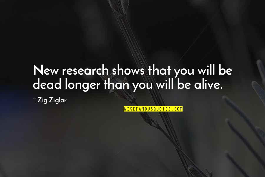 Lawrence Weiner Art Quotes By Zig Ziglar: New research shows that you will be dead