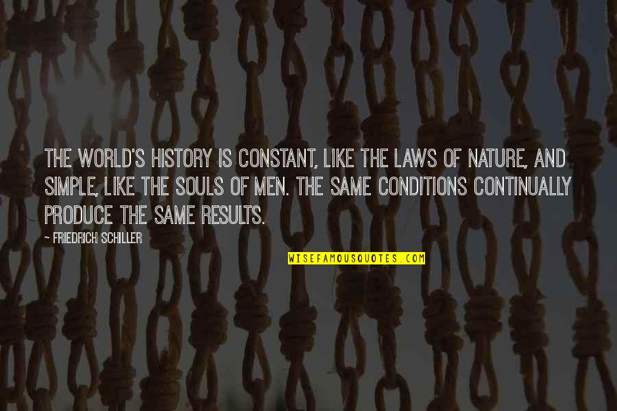 Laws Of Nature Quotes By Friedrich Schiller: The world's history is constant, like the laws