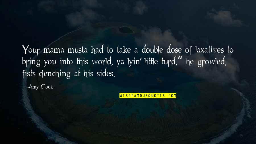 Laxatives Quotes By Amy Cook: Your mama musta had to take a double