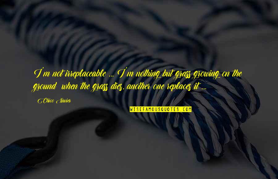 Laxdale Quotes By Chico Xavier: I'm not irreplaceable ... I'm nothing but grass