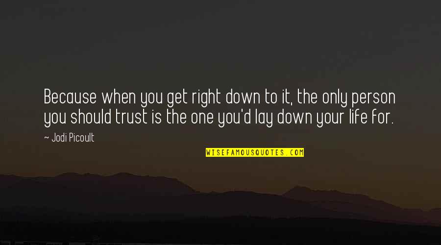 Lay Down Your Life Quotes By Jodi Picoult: Because when you get right down to it,