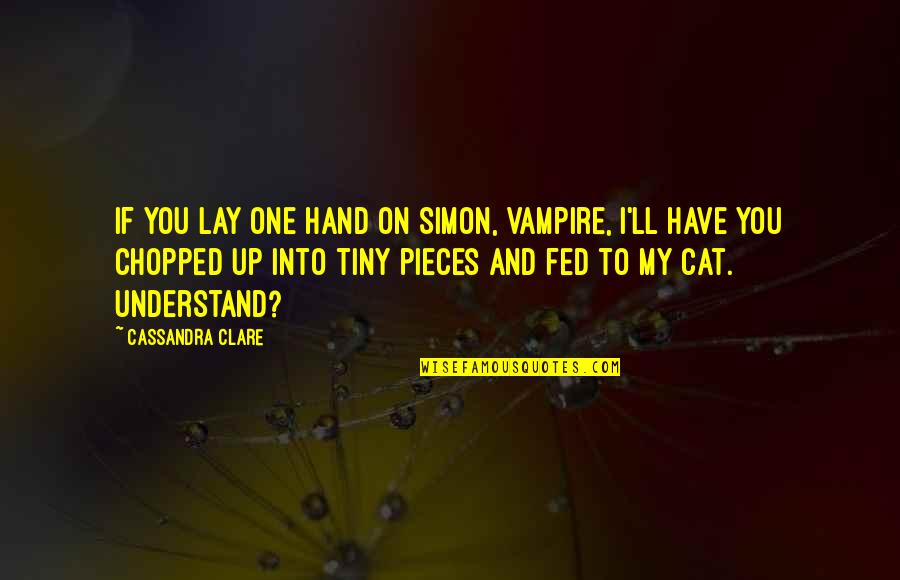 Lay Up Quotes By Cassandra Clare: If you lay one hand on Simon, vampire,
