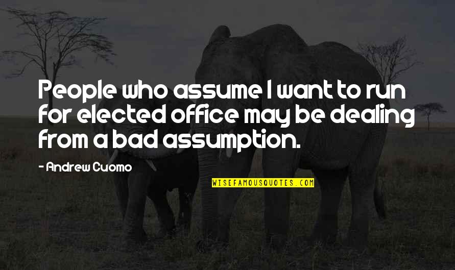 Layale 3aboud Quotes By Andrew Cuomo: People who assume I want to run for