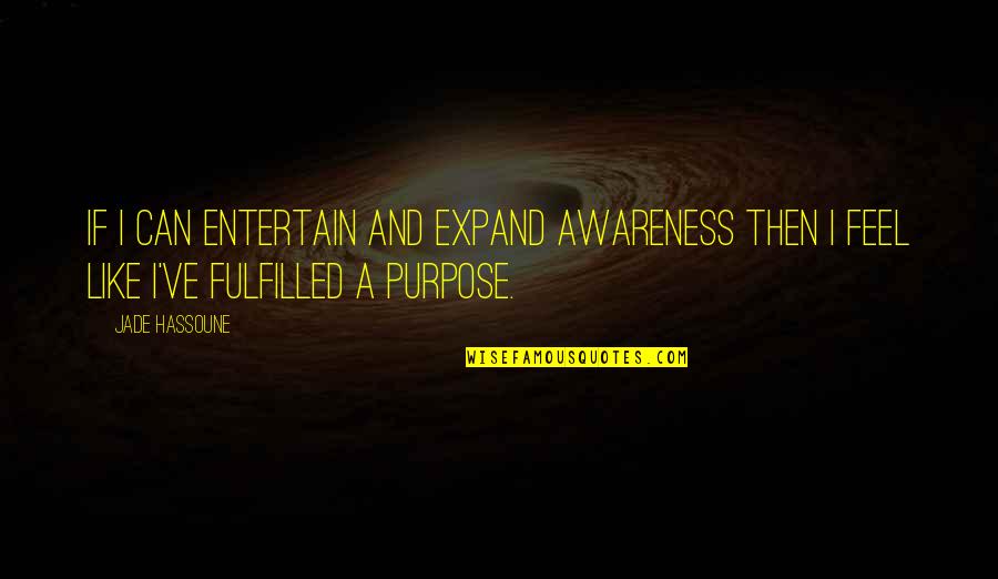 Layken Mcmeekin Quotes By Jade Hassoune: If I can entertain and expand awareness then