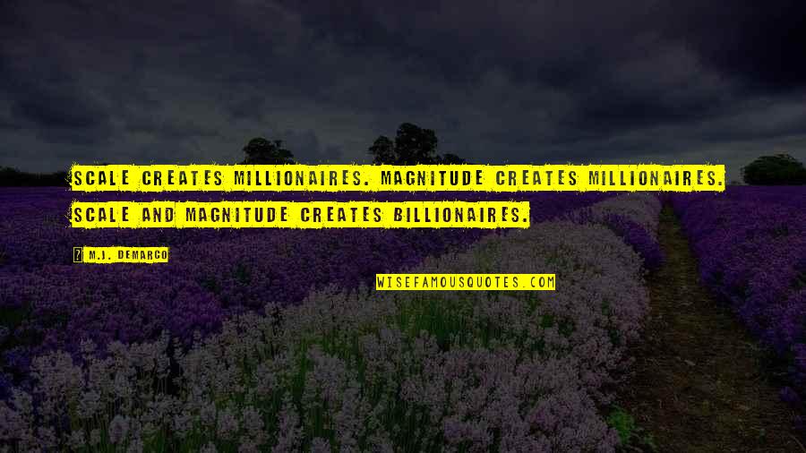 Laylo3d Quotes By M.J. DeMarco: Scale creates millionaires. Magnitude creates millionaires. Scale and