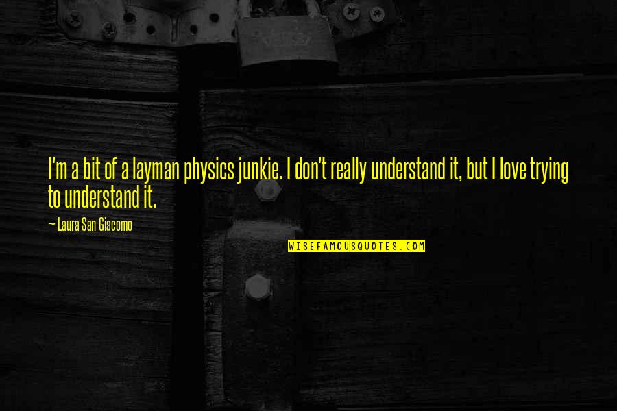 Layman P'ang Quotes By Laura San Giacomo: I'm a bit of a layman physics junkie.
