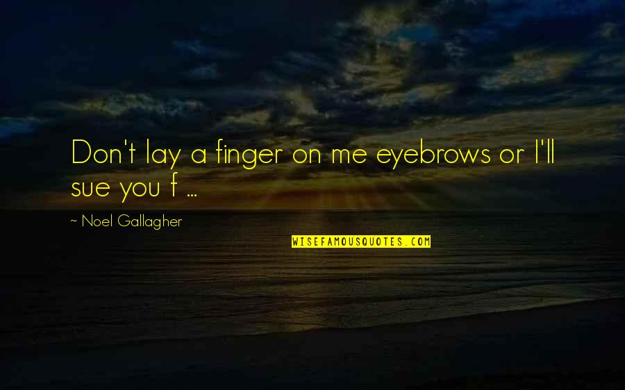 Lays Quotes By Noel Gallagher: Don't lay a finger on me eyebrows or Lays Quotes By Noel Gallagher: Don't lay a finger on me eyebrows or