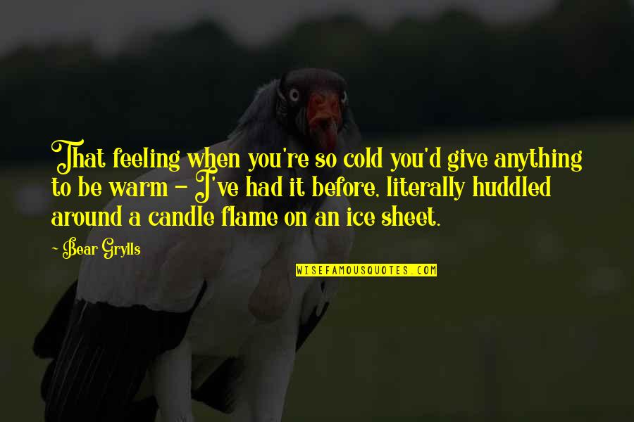 Layunin Quotes By Bear Grylls: That feeling when you're so cold you'd give