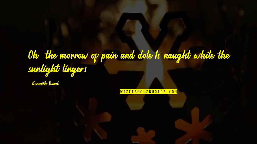 Lazar Markovic Quotes By Kenneth Rand: Oh, the morrow of pain and dole Is