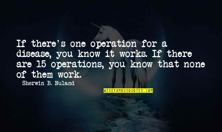 Lazaro Francisco Quotes By Sherwin B. Nuland: If there's one operation for a disease, you