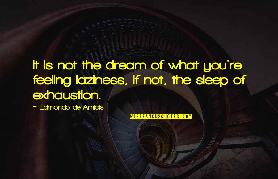 Laziness Quotes By Edmondo De Amicis: It is not the dream of what you're Laziness Quotes By Edmondo De Amicis: It is not the dream of what you're