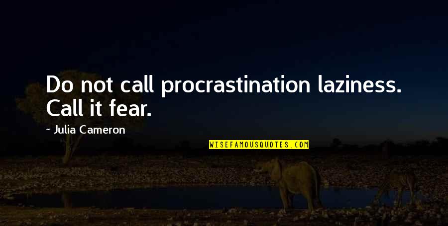 Laziness Quotes By Julia Cameron: Do not call procrastination laziness. Call it fear. Laziness Quotes By Julia Cameron: Do not call procrastination laziness. Call it fear.