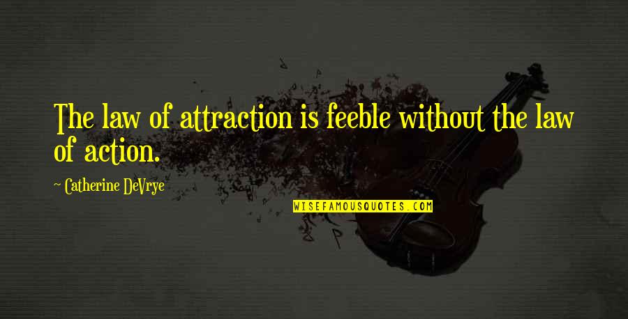 Lazy Girl Quotes By Catherine DeVrye: The law of attraction is feeble without the