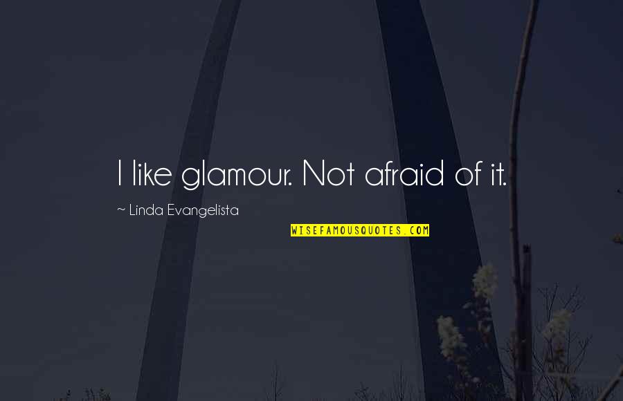 Lazy People At Work Quotes By Linda Evangelista: I like glamour. Not afraid of it.