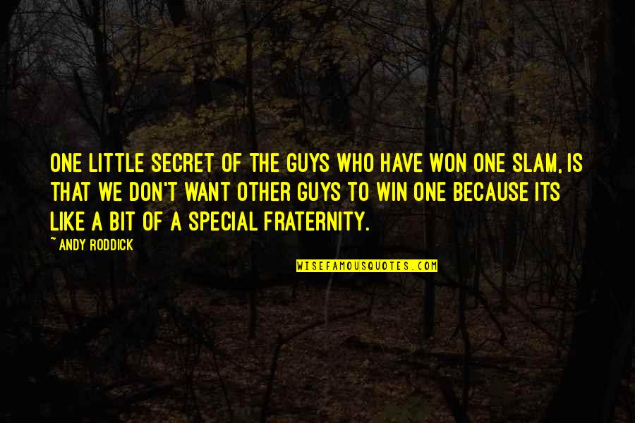 Lds Org Youth Quotes By Andy Roddick: One little secret of the guys who have