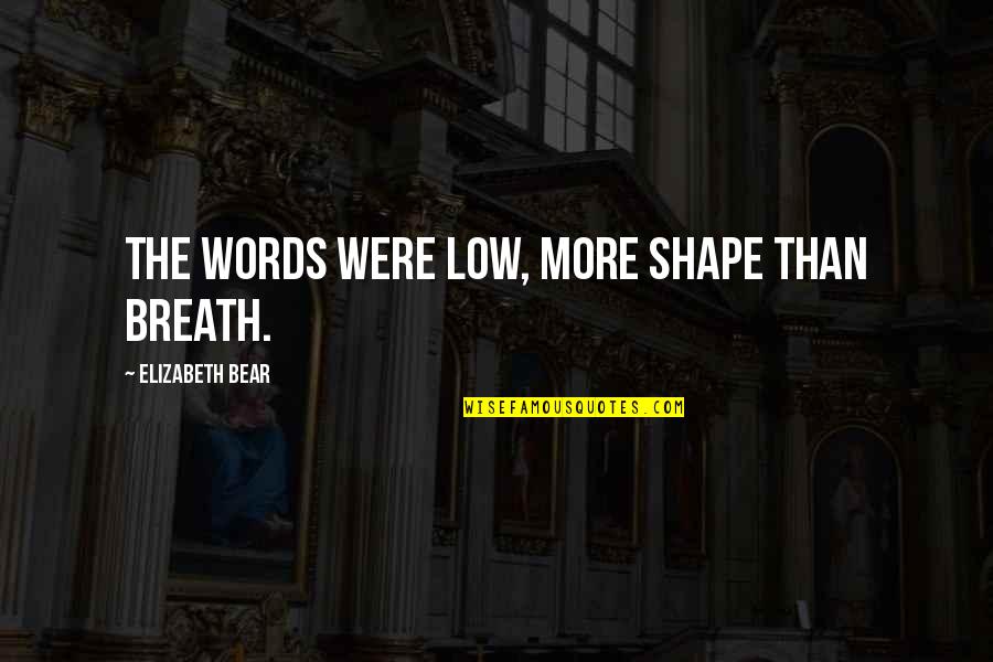 Le Choix Quotes By Elizabeth Bear: The words were low, more shape than breath.