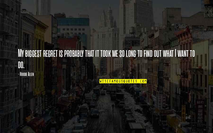 Le Monde Des Quotes By Hoodie Allen: My biggest regret is probably that it took