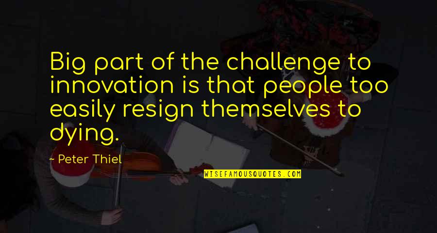 Le Portier Quotes By Peter Thiel: Big part of the challenge to innovation is