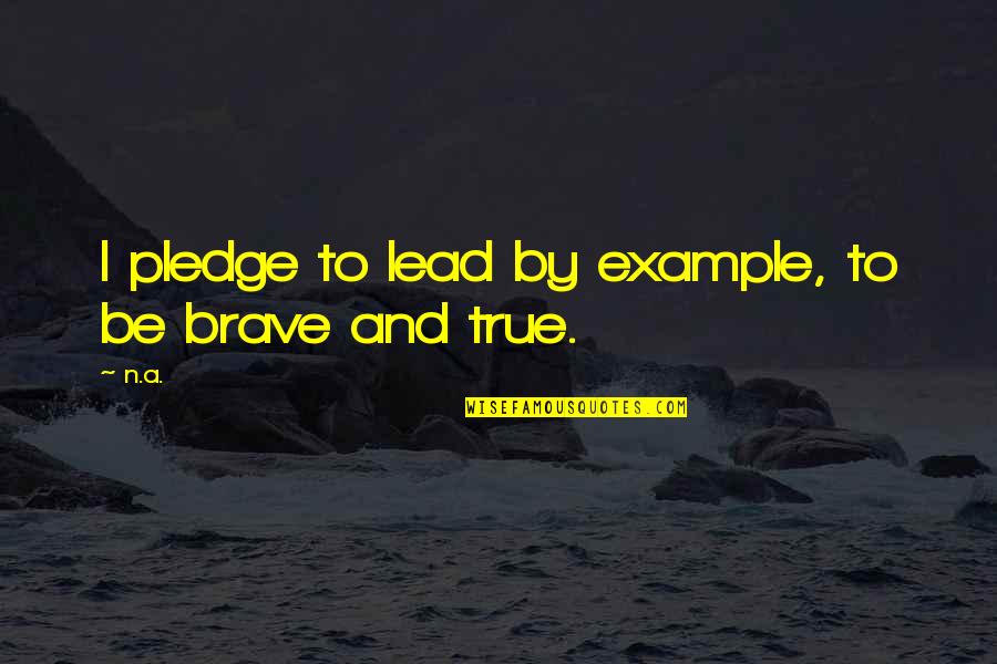 Lead By Example Quotes By N.a.: I pledge to lead by example, to be