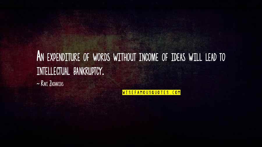 Lead In Words To Quotes By Ravi Zacharias: An expenditure of words without income of ideas