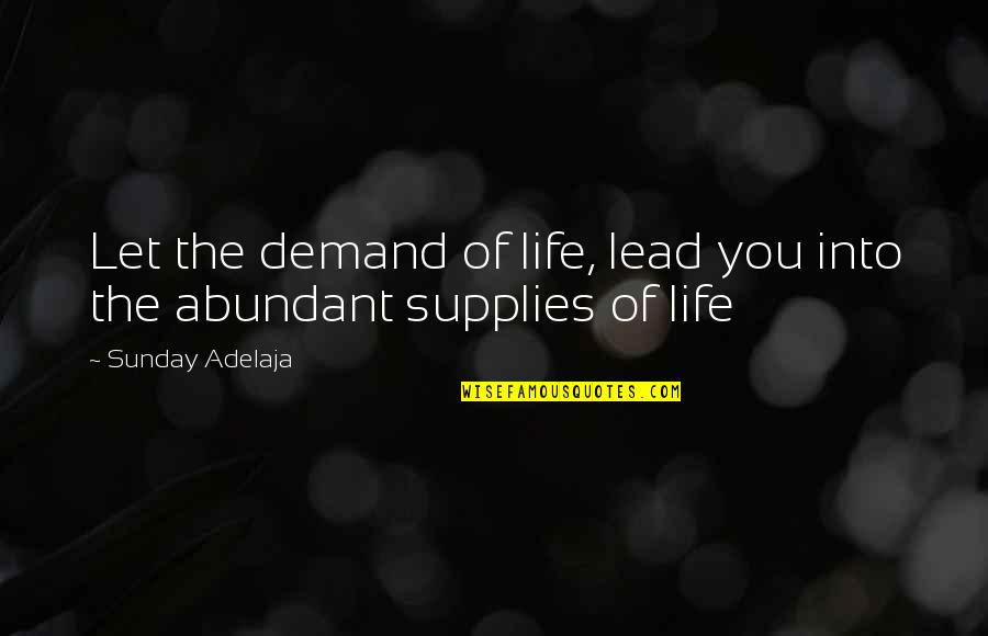 Lead Into Quotes By Sunday Adelaja: Let the demand of life, lead you into