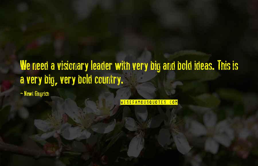 Leader And Quotes By Newt Gingrich: We need a visionary leader with very big Leader And Quotes By Newt Gingrich: We need a visionary leader with very big