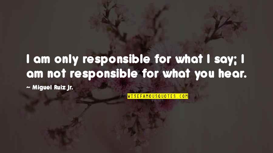 Leadership For A Better World Quotes By Miguel Ruiz Jr.: I am only responsible for what I say;