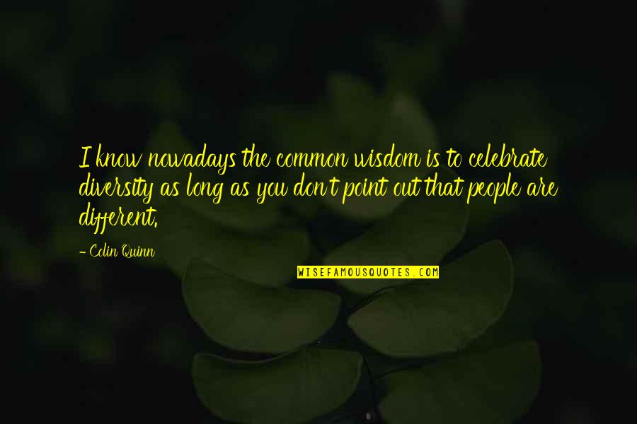 Leadership Funny Quotes By Colin Quinn: I know nowadays the common wisdom is to