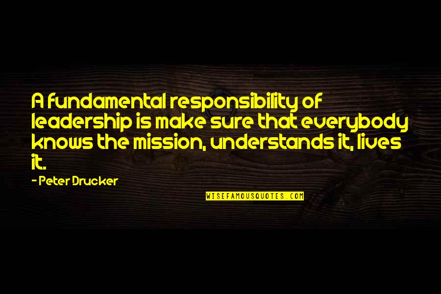 Leadership Is Responsibility Quotes By Peter Drucker: A fundamental responsibility of leadership is make sure
