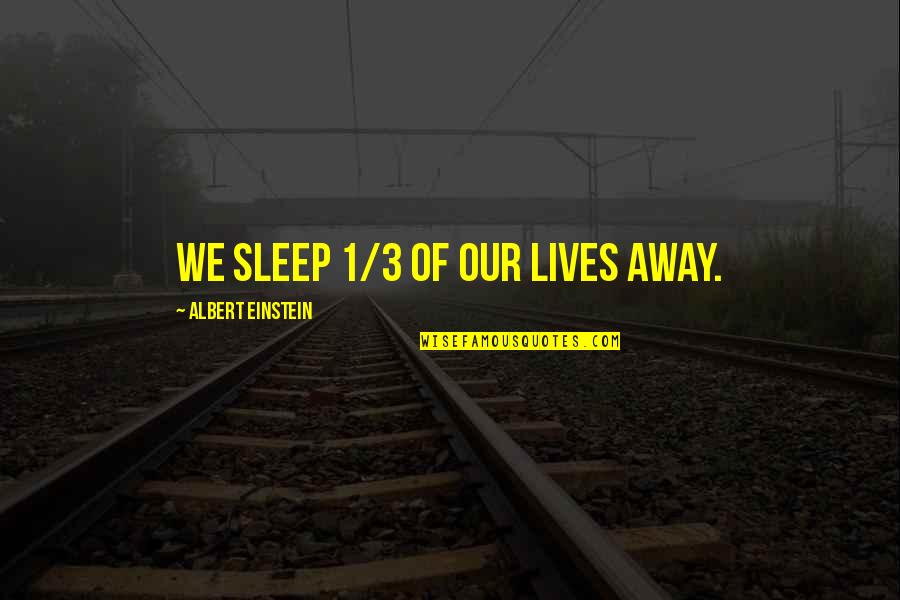 Leadership Lead By Example Quotes By Albert Einstein: We sleep 1/3 of our lives away.
