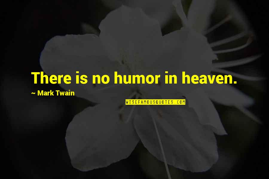 Leading 19th Century Anarchist Quotes By Mark Twain: There is no humor in heaven.