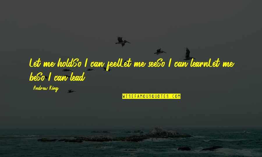 Leading Me Quotes By Andrew King: Let me holdSo I can feelLet me seeSo