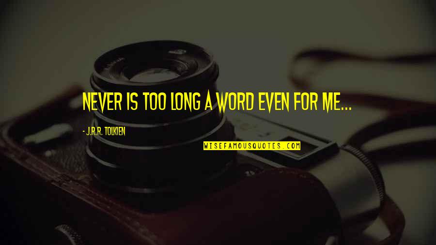 Leading On Someone Quotes By J.R.R. Tolkien: Never is too long a word even for