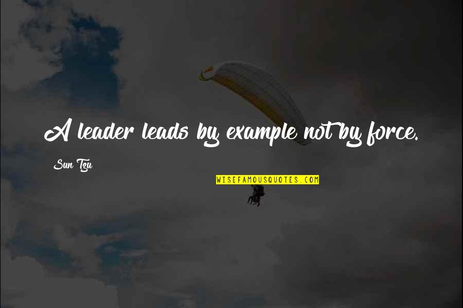 Leads By Example Quotes By Sun Tzu: A leader leads by example not by force.