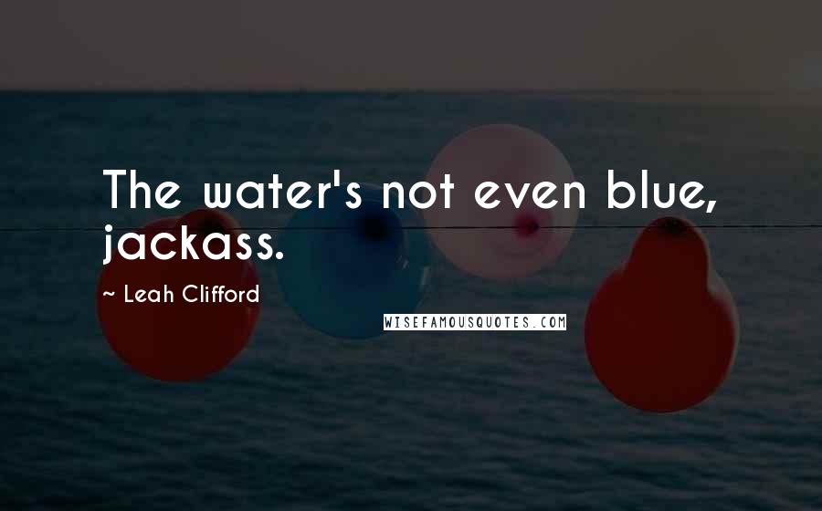Leah Clifford quotes: The water's not even blue, jackass.