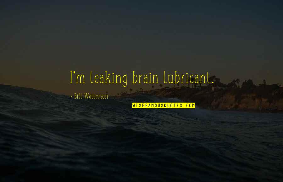 Leaking Quotes By Bill Watterson: I'm leaking brain lubricant.