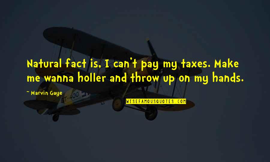 Lean Drink Quotes By Marvin Gaye: Natural fact is, I can't pay my taxes.