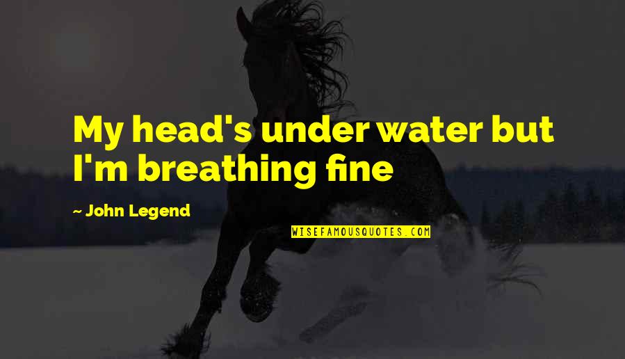 Leanda Gavin Quotes By John Legend: My head's under water but I'm breathing fine Leanda Gavin Quotes By John Legend: My head's under water but I'm breathing fine
