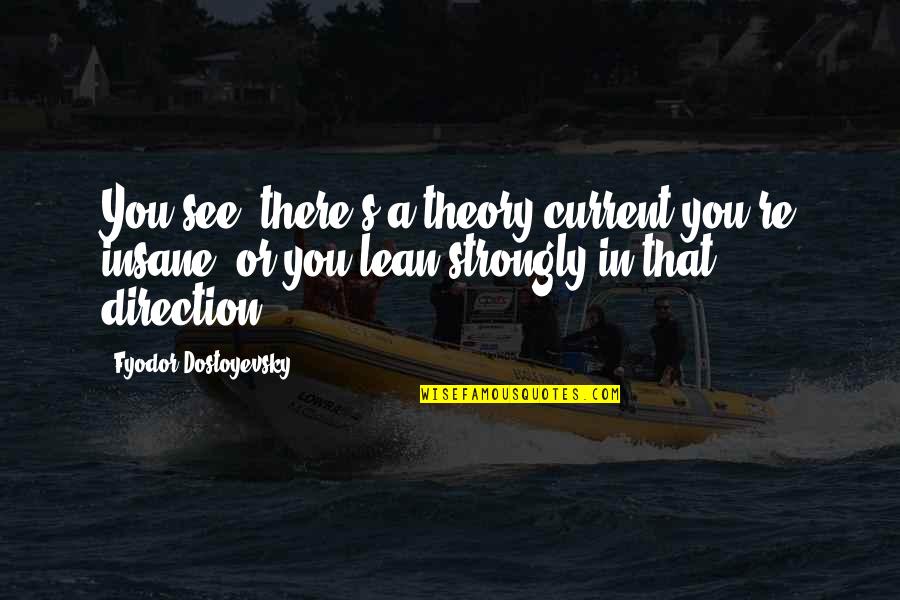 Lean's Quotes By Fyodor Dostoyevsky: You see, there's a theory current you're insane,