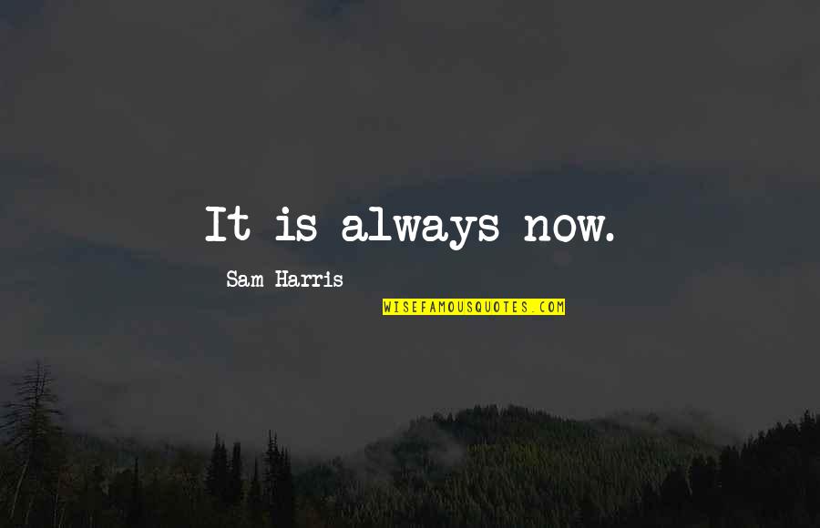 Leaped Services Quotes By Sam Harris: It is always now. Leaped Services Quotes By Sam Harris: It is always now.