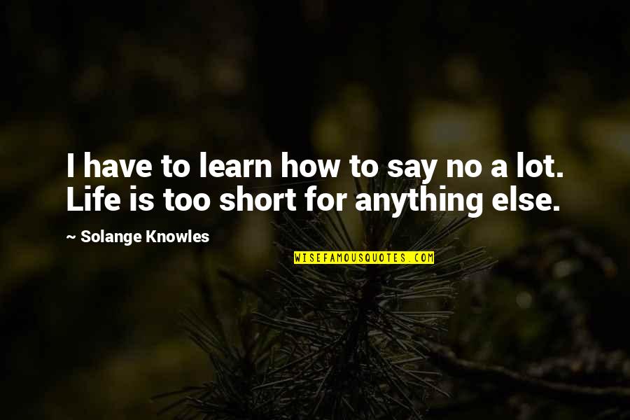 Learn A Lot Quotes By Solange Knowles: I have to learn how to say no