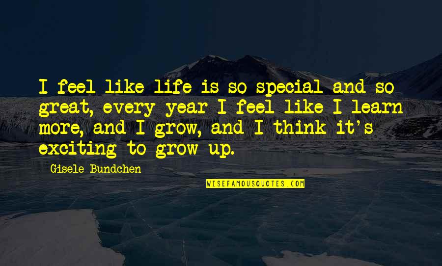 Learn And Grow Quotes By Gisele Bundchen: I feel like life is so special and
