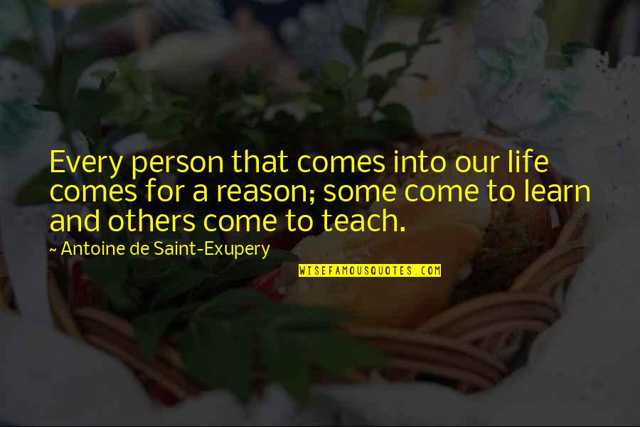 Learn And Teach Quotes By Antoine De Saint-Exupery: Every person that comes into our life comes